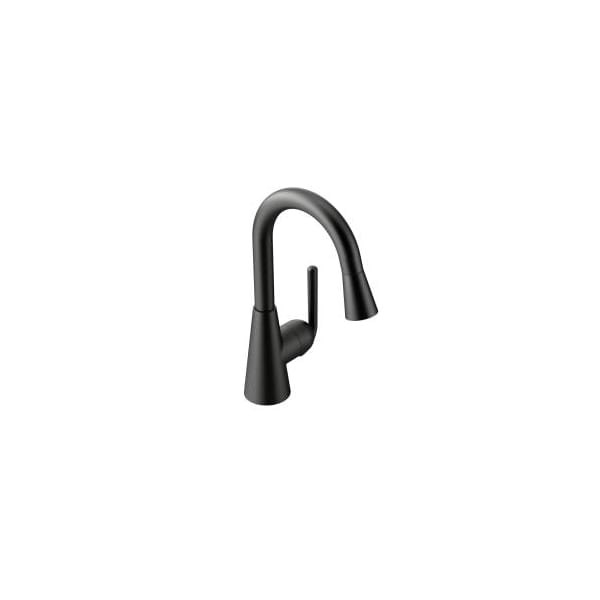 Matte Black One-Handle Pulldown Single Mount Bar Faucet